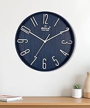 Sonam Modern Stylish Wall Clock for Living Room | Silent Non-Ticking Analog Unique Wall Clock 30 cm Decorative Diwar Ghadi | Home Watch for Bedroom, Hall, Kitchen, Room & Home Décor (Navy Blue)