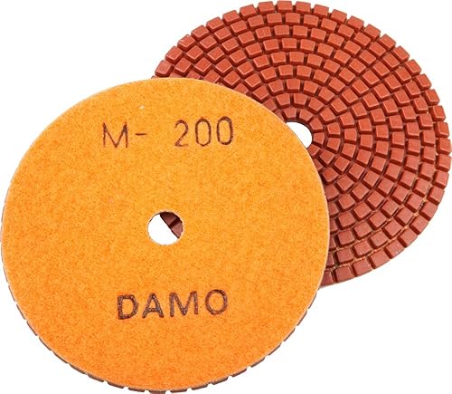 Miniatura 6 de DAMO Juego de 7 almohadillas de pulido de diamante de 4 pulgadas + soporte trasero para piso de encimera de granito y concreto y mármol