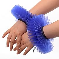 Vista 24 de GRACEART Elizabethan Dickens Ruff Cuello Payaso Collar Elizabeth Muñeca Ruffs Ruffle Cuff Bandas A-collar blanco(1 pieza)