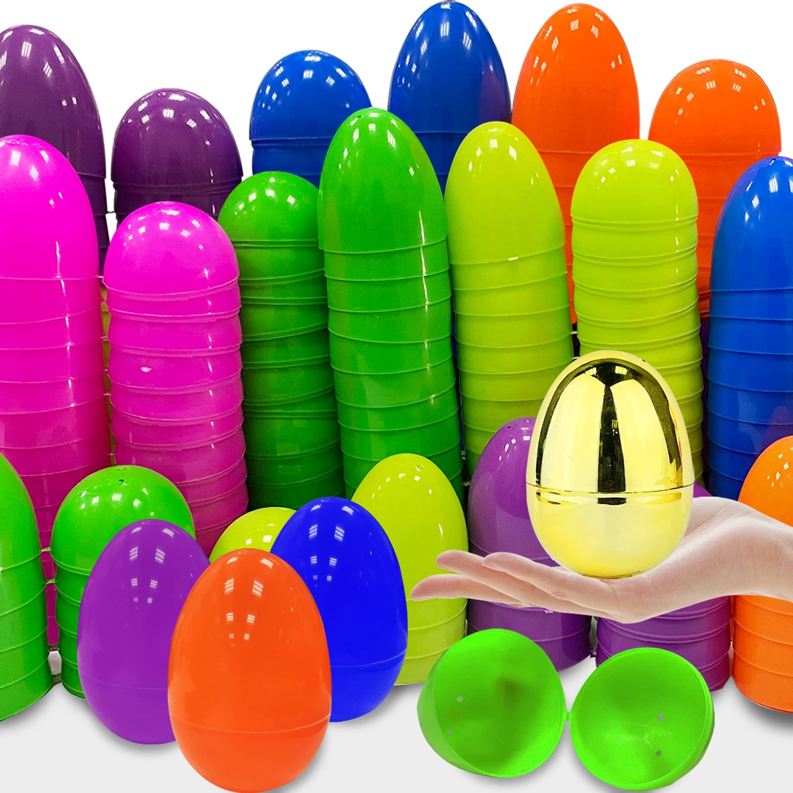 Buy AMENON 100 Pcs 3.15 Inch Large Plastic Easter Eggs Bulk 6 Colors