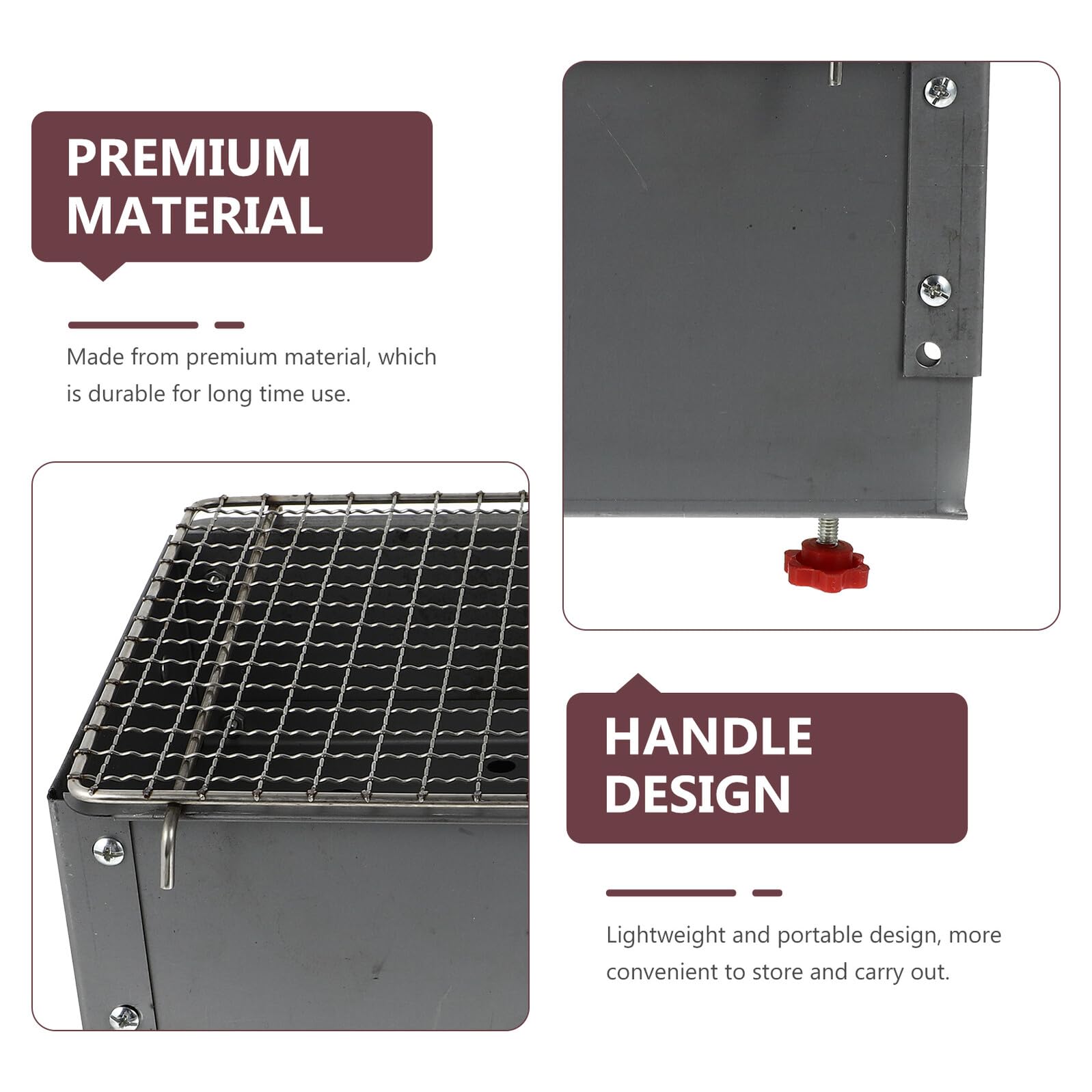 Yardenfun Grill Węglowy z Grubym Żelaznym Stopem Przenośny Ruszt Do Grillowania Kempingu Odporny Rdzę Łatwy Przechowywaniu Idealny Do Grillów Zewnątrz i Turystyki