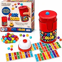Jogo Bingo das Cores com Sino Brinquedo Educativo Montessori Coordenação e Reconhecimento de Cores 2 a 4 Jogadores +5 Anos