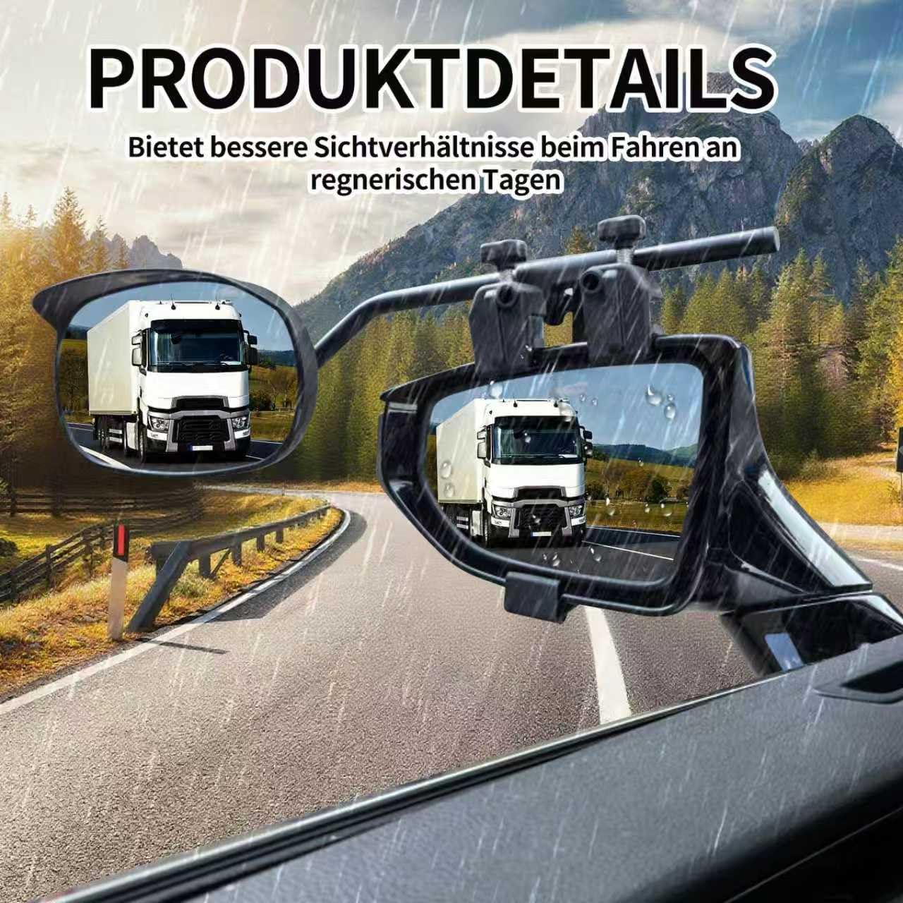 2 rétroviseurs pour caravane, voiture, camping-car, rétroviseurs grand angle, remplacement pour voiture, camion, fourgonnette, bus, champ de vision élargi, rétroviseurs latéraux amovibles pour