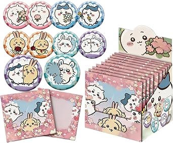 Chikawa Anime Button Badge Blind Box Pins 1 Box/10 Pack Cute Character Collectible Pins for Fans