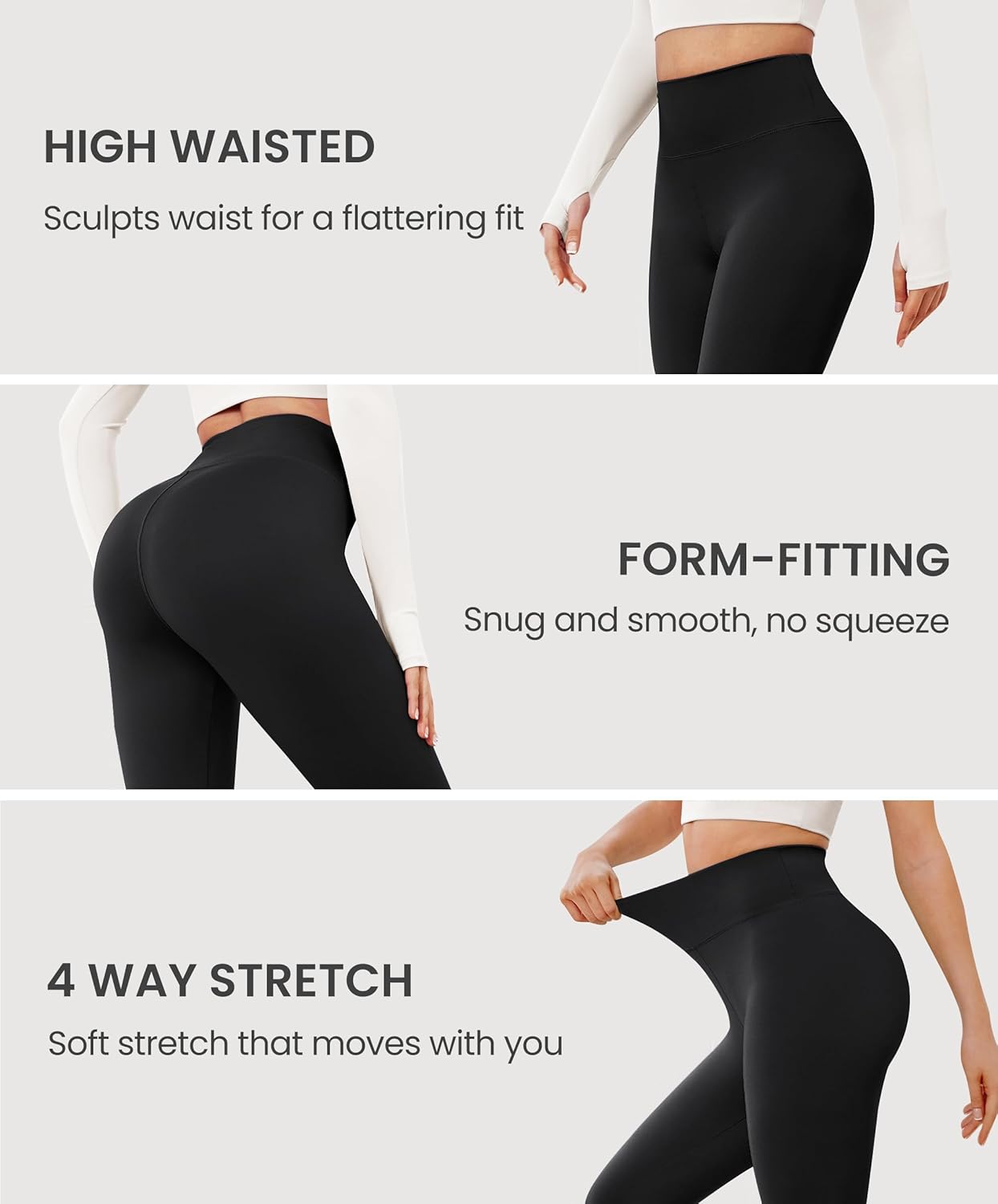 VALANDY Creamlush 4 Pack Capri Leggings for Women-High Waisted Stretchy Soft Yoga Lounge Pants(S-3XL) - Image 4