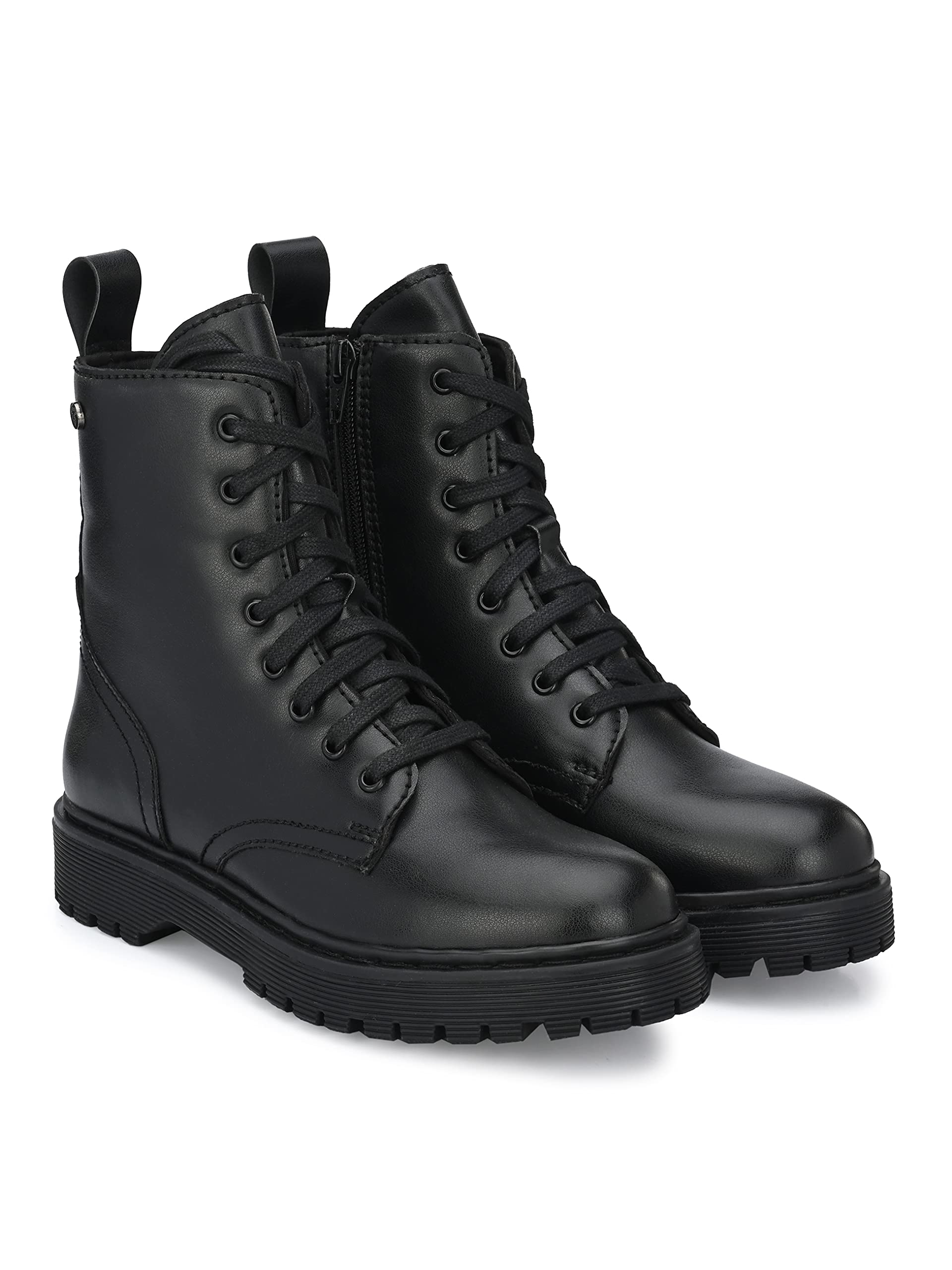 Women's Black Derby Boots