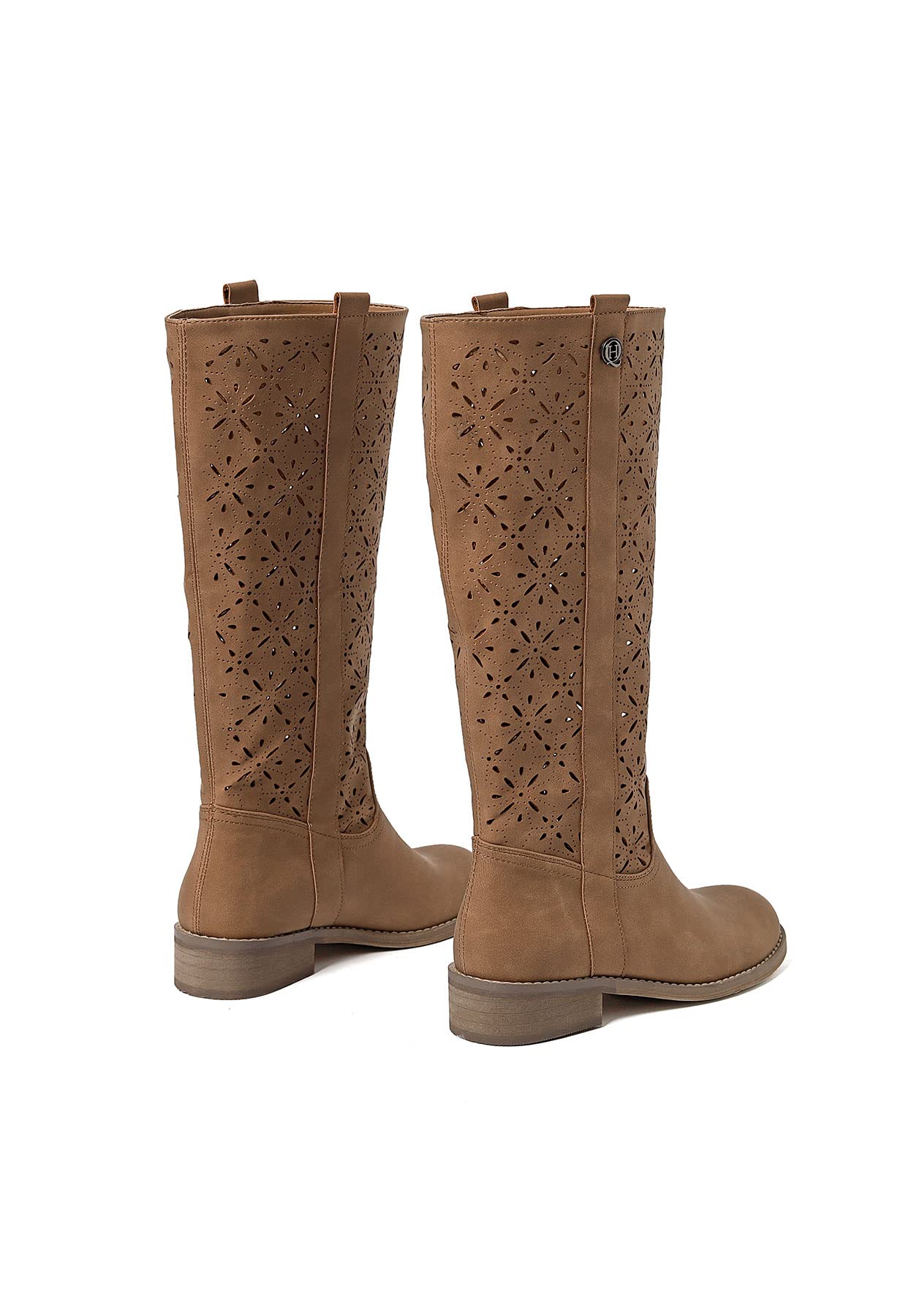 QUEEN HELENA Stivali Traforati Semplici Classici con Tacco Basso Donna X28-106