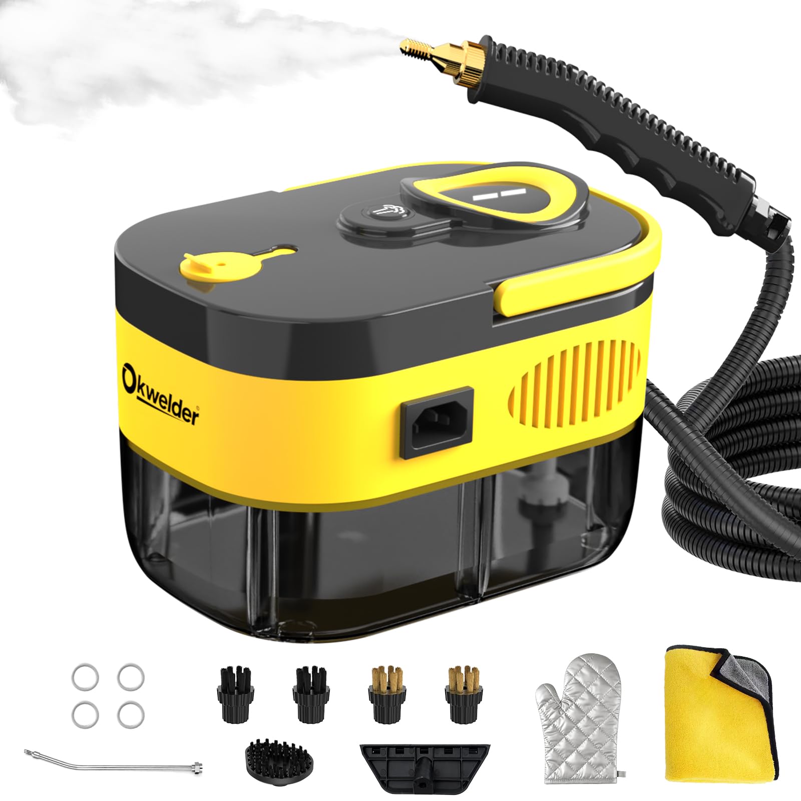 Steam Cleaner Portable Steamer for Cleaning with 15pcs Accessories 15s Heat-Up 6-Level Adjustable Handheld Steam Cleaner for Home