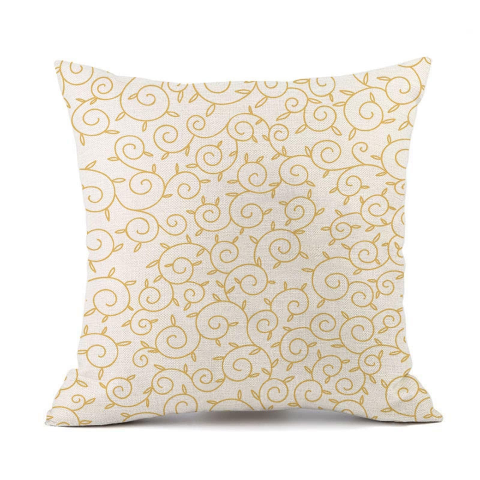 Cushion Covers 60cm x 60cm Yellow Line Large cushions with covers included - Linen Square Decorative Throw Pillowcases with Invisible Zipper, for Livingroom Sofa Bedroom