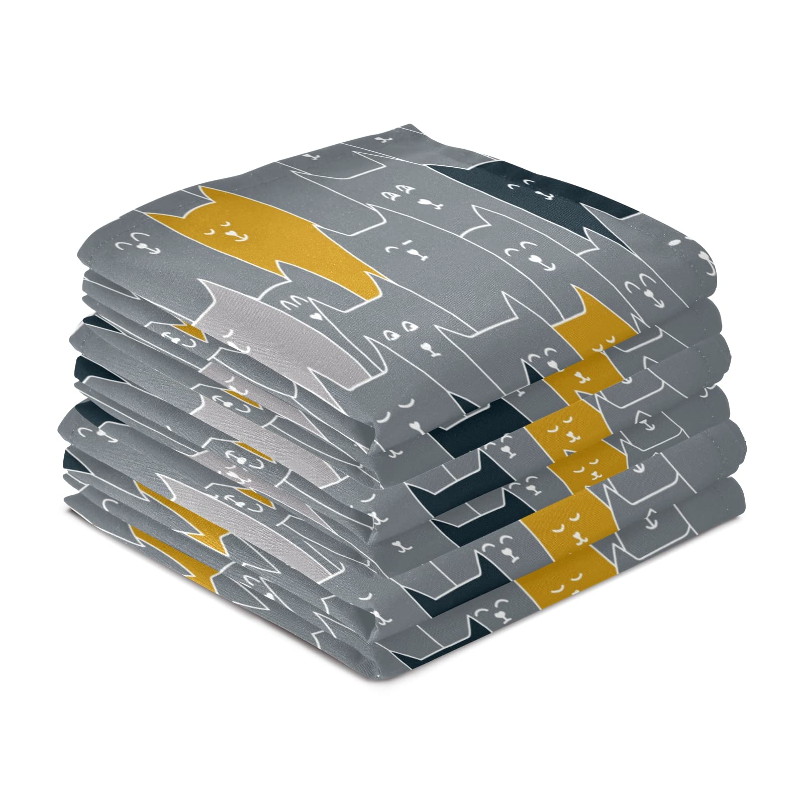 Lot De 6 Torchons Cuisine Chat Mignon - Ultra Doux & Absorbants, 71 X 46 Cm, Idéal Cadeau