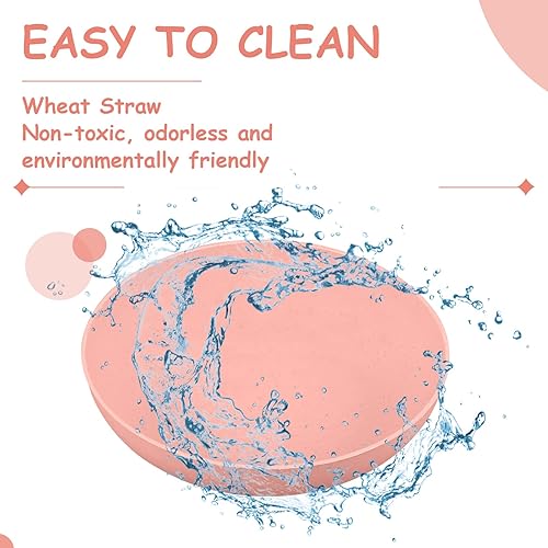 Miniatura 6 de Cuenco de 6 piezas para gatos con fatiga y bigote, plato de comida poco profunda para gatos de 5.5 pulgadas, cuencos anchos para alimentación