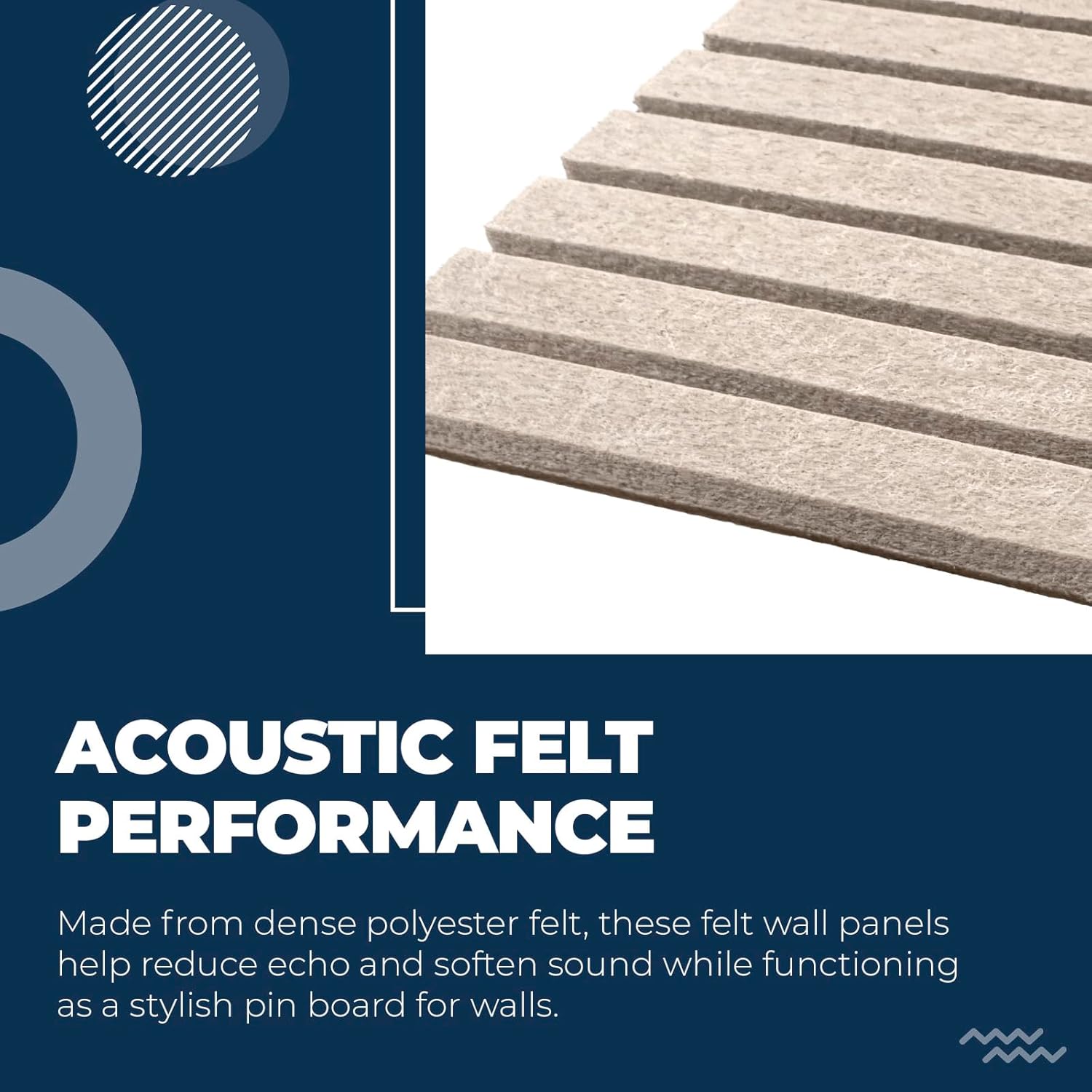 Large Felt Bulletin Board for Wall, 12-Pack 48" x 36" Oatmeal Grooved Felt Board with Adhesive Backing, Cork Alternative Memo Pin Board, Acoustic Fabric Tiles for Home Office, Classroom & Wall Decor