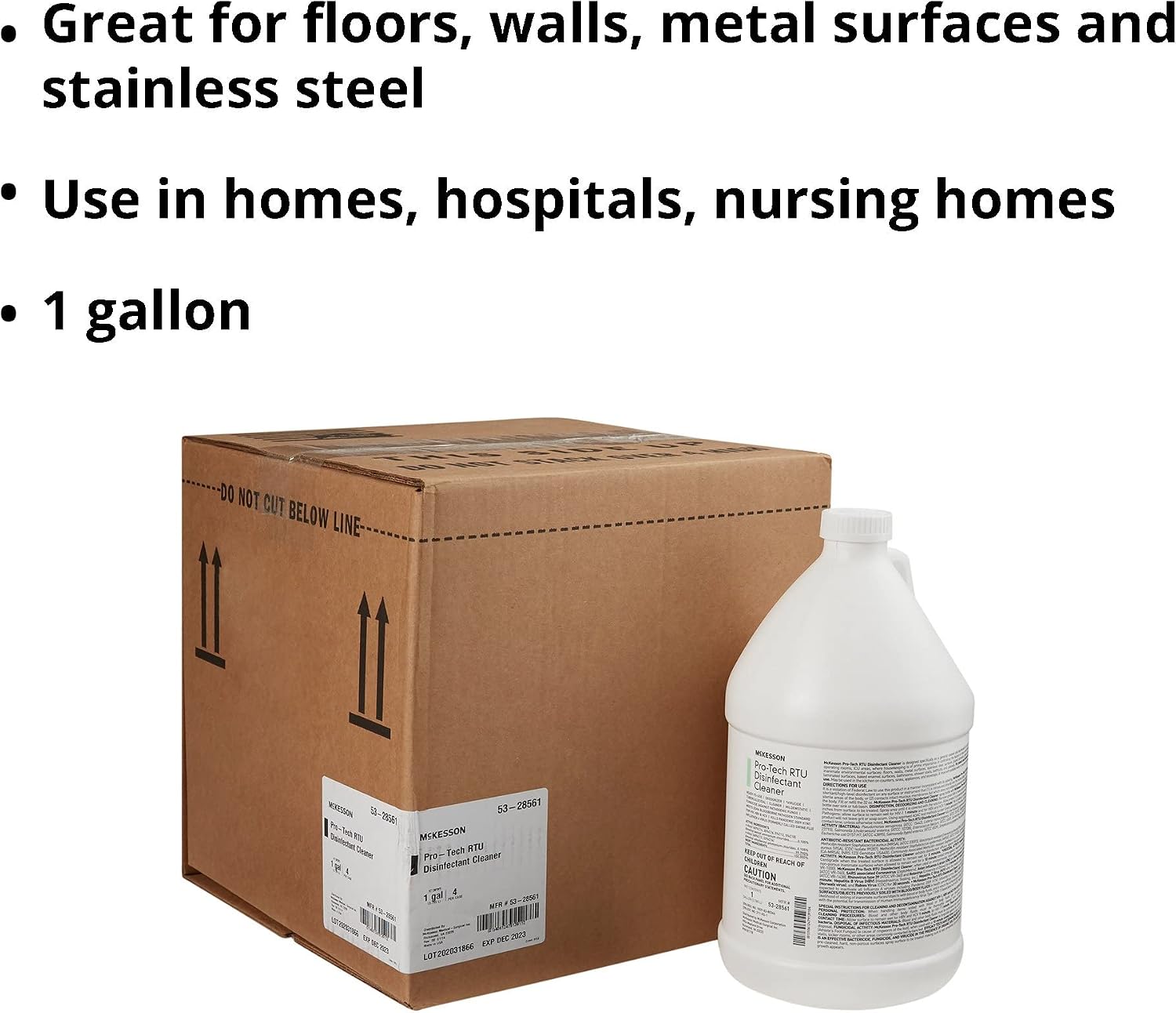 McKesson Pro-Tech Surface Disinfectant Cleaner, Ready to Use - Floral Scent, Jug Container, 1 gal, 1 Count, 1 Pack image 4