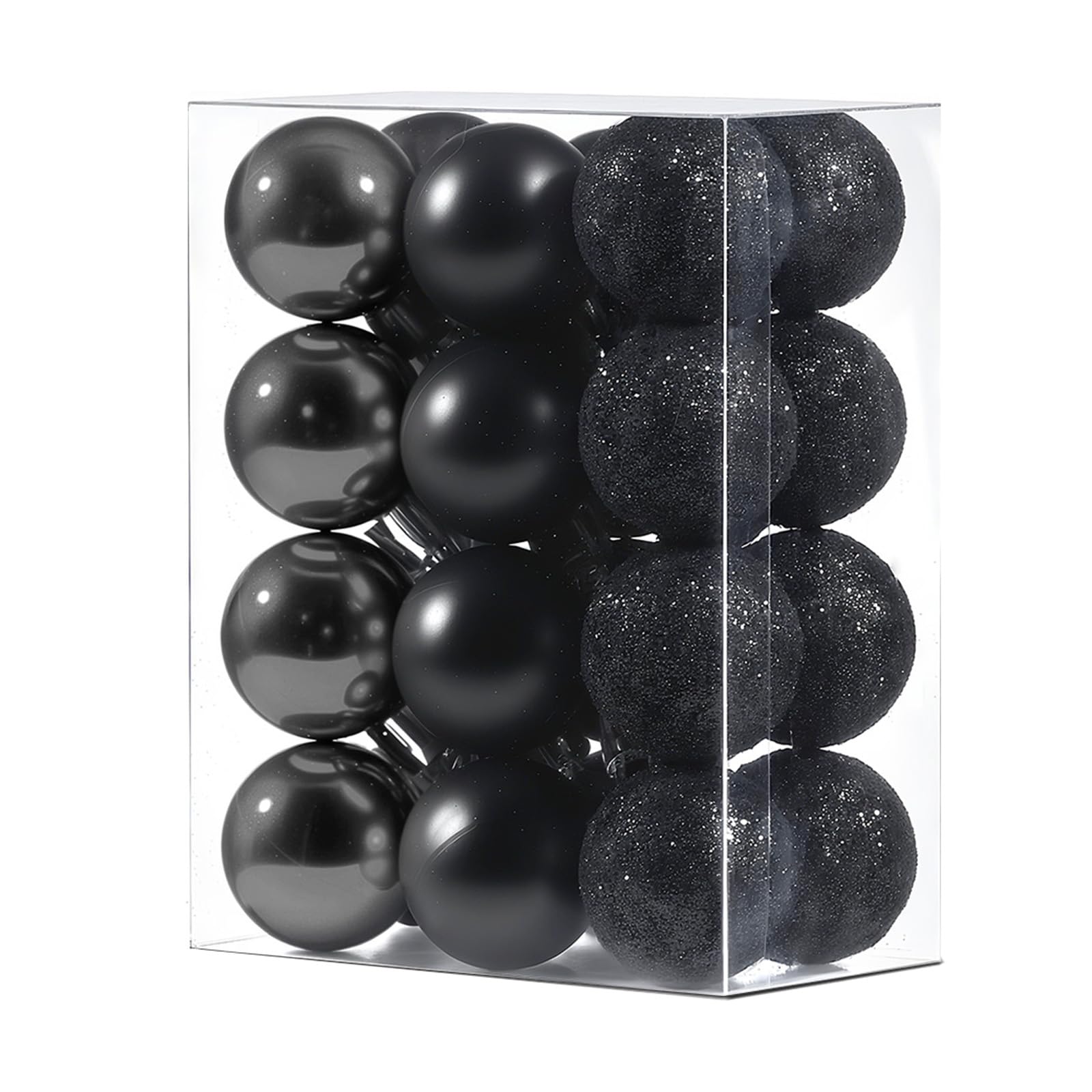 Set of 24 Mini Shatterproof Christmas Balls Tree Ornaments Party Decoration, 3cm/1.18'' (Black)