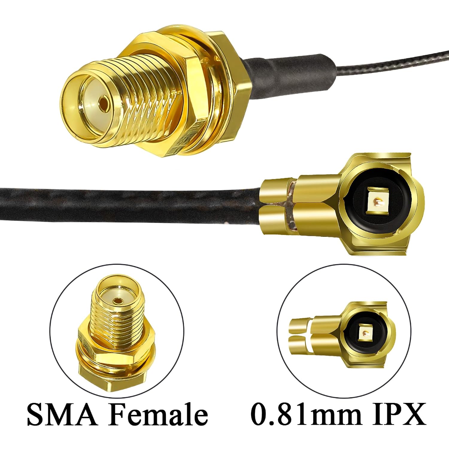 TUOLNK 5pcs 6in SMA Female to U.fl/IPX Extension Cable - Image 4