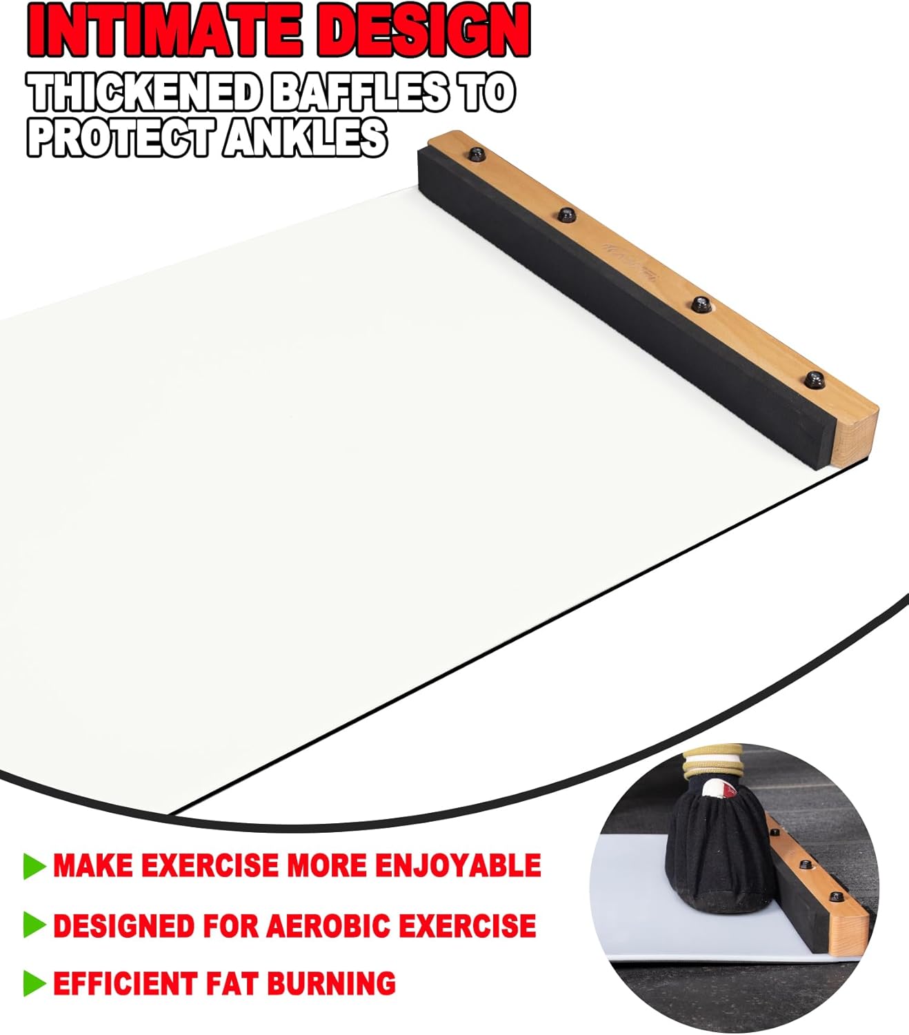 kasifei Professional Slide Board (78“ x 20”) for Exercise at Home, Lateral Slide Training Equipment with Bumpers, Hockey Training Equipment for Low-Impact, Home Gym Workout Equipment