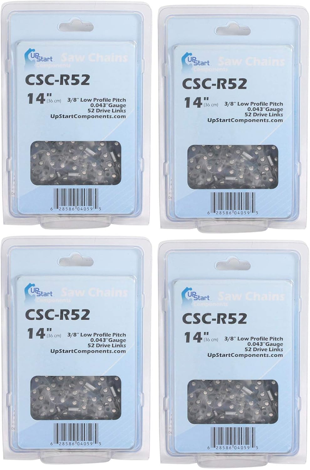 UpStart Components 4-Pack 14-Inch Chainsaw Chain Replacement for Stihl 61PMM3 52 - (14", 3/8".043", 52 Drive Links)