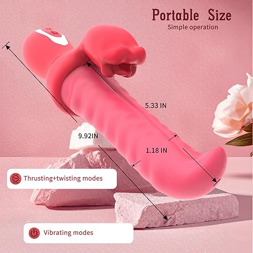 Miniatura 6 de Vibrador de lengua juguetes sexuales para mujeres, vibradores ondulantes de empuje con 10 modos de vibración y movimiento sinuoso, estimulador del
