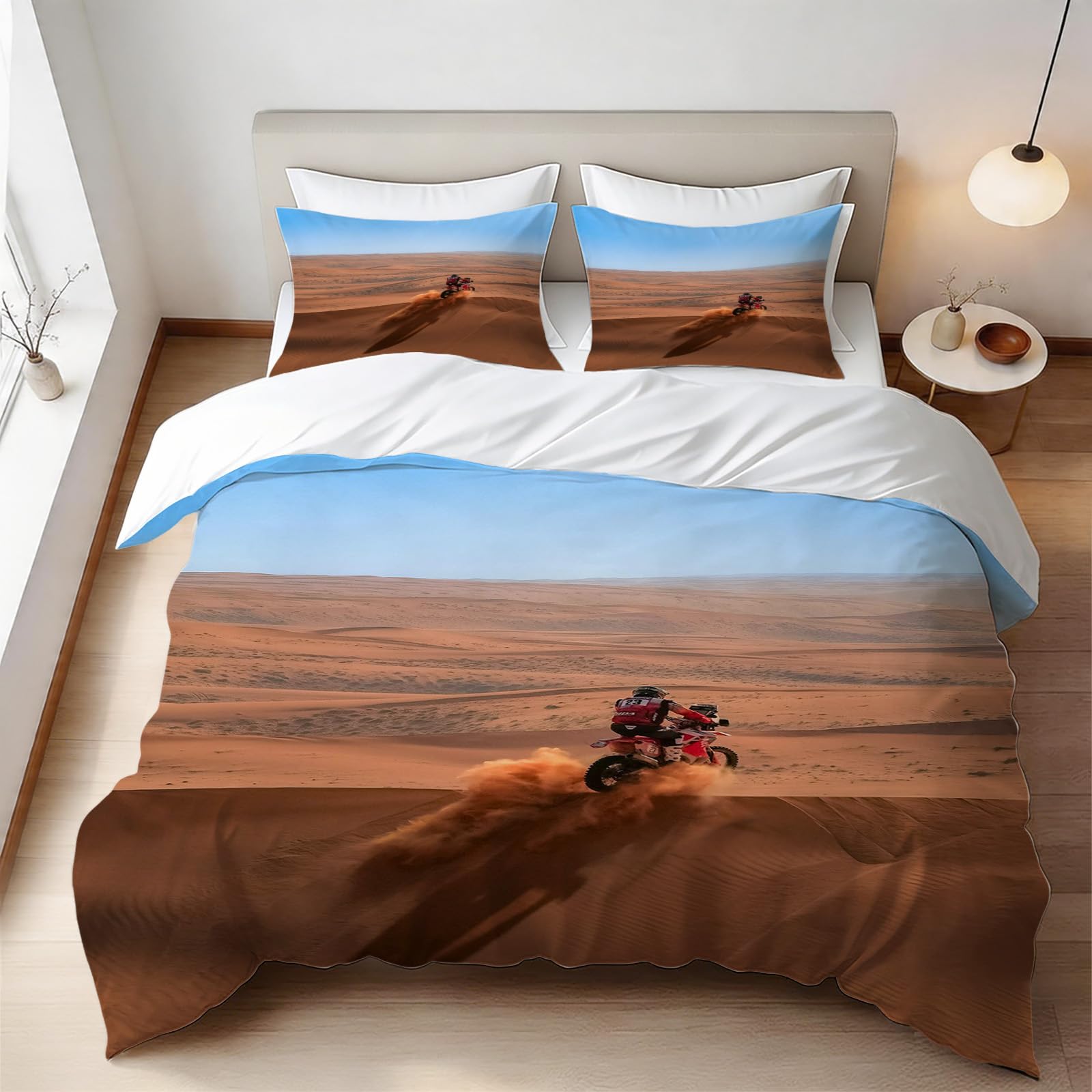 Housse de couette motocross 140x200 cm le cadeau parfait pour lit enfant passionné de moto