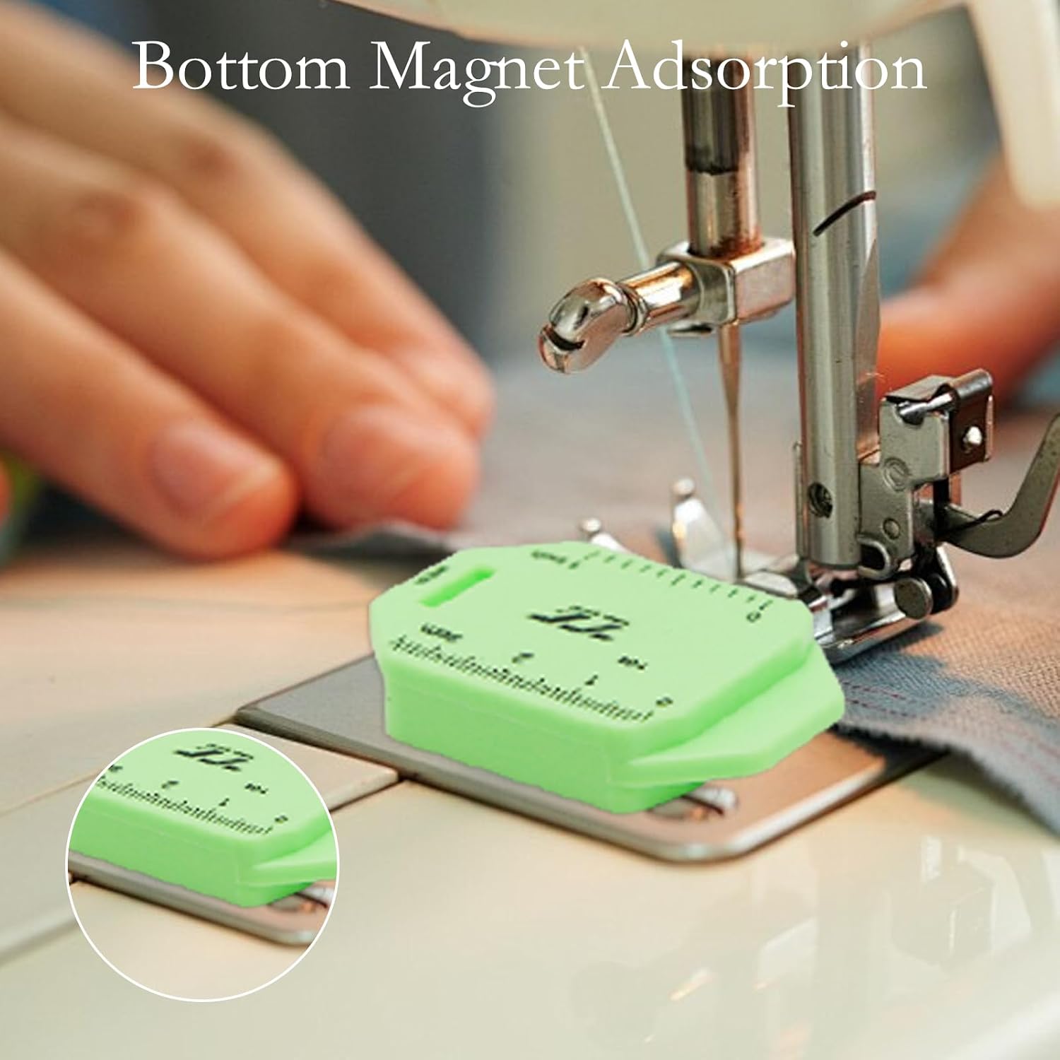 3Pcs Magnetic Seam Guide for Sewing Machine Upgradedmultifunctional Polygonal Hemmer Guide with Scale Powerful Magnet Universal Sewing Accessories Supplies