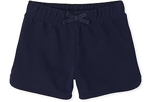 Navy Blue School Shorts for Girls: Athletic French Terry