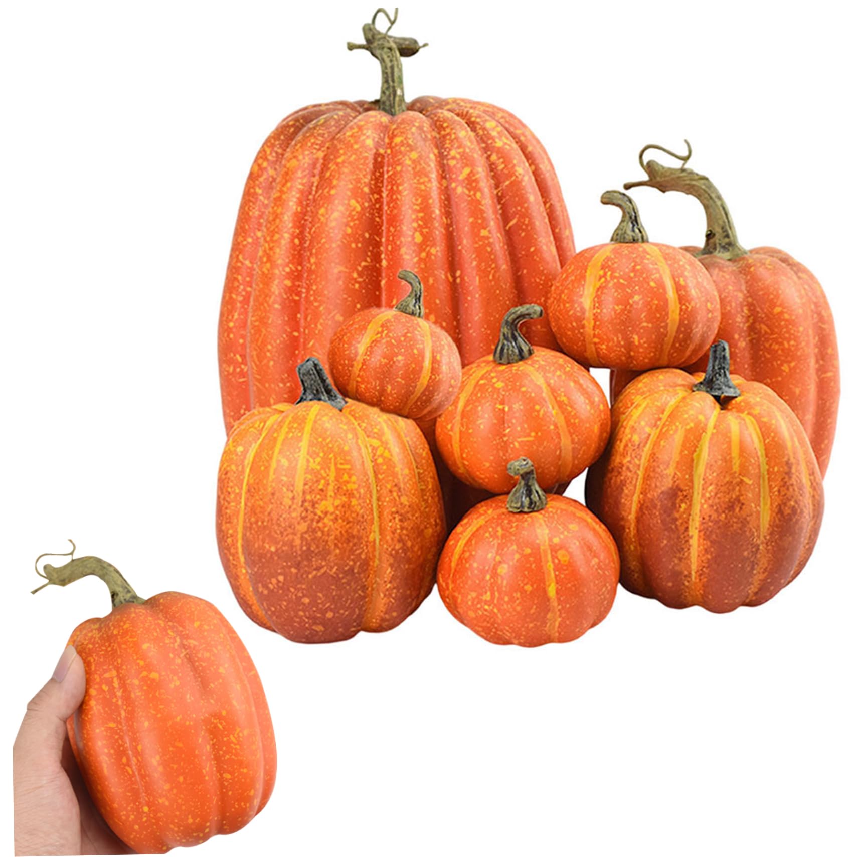 CNAFGBGG Halloween Artificial Pumpkins Harvest Thanksgiving Lifelike Decoration Simulation Vegetables 8PCS ..