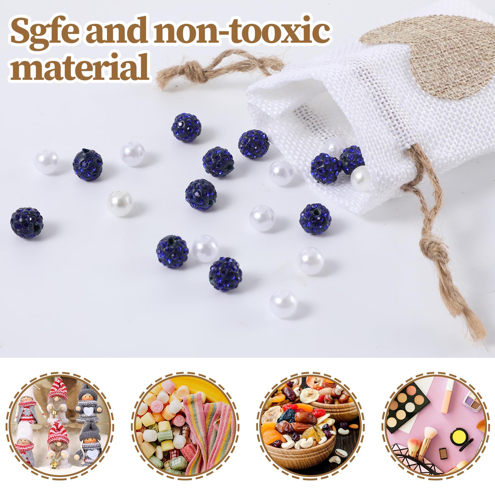 Lot de 10 petits sacs à cordon de serrage 10 x 8 cm en toile de jute avec cordon de serrage, étiquettes et ficelle, réutilisables pour mariage, fête, bijoux, Noël, café, loisirs créatifs (blanc)