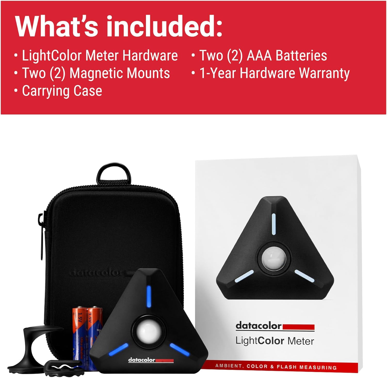 Datacolor LightColor Meter attached to clothing with a magnet