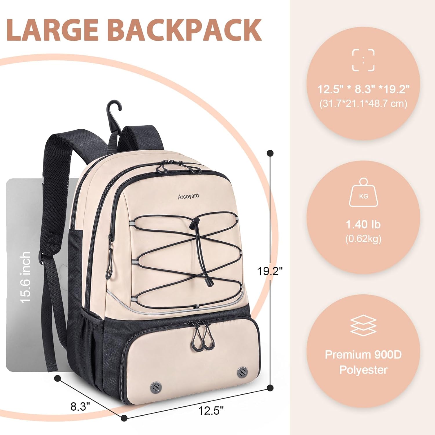 Tennis Bag Holds 2 Rackets, Professional Tennis Bags for Women, Tennis Backpack with Ventilated Shoe Compartment - Image 6