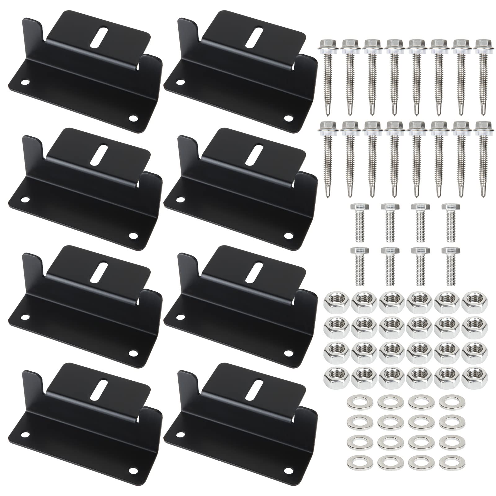JMIATRY 8 Pcs Solar Panel Mounting Brackets, Aluminum Solar Panel Z Brackets Roof Solars Panels Bracket with Nuts and Screws for RV, Boat, Wall, Yacht and Other Off Gird Installation