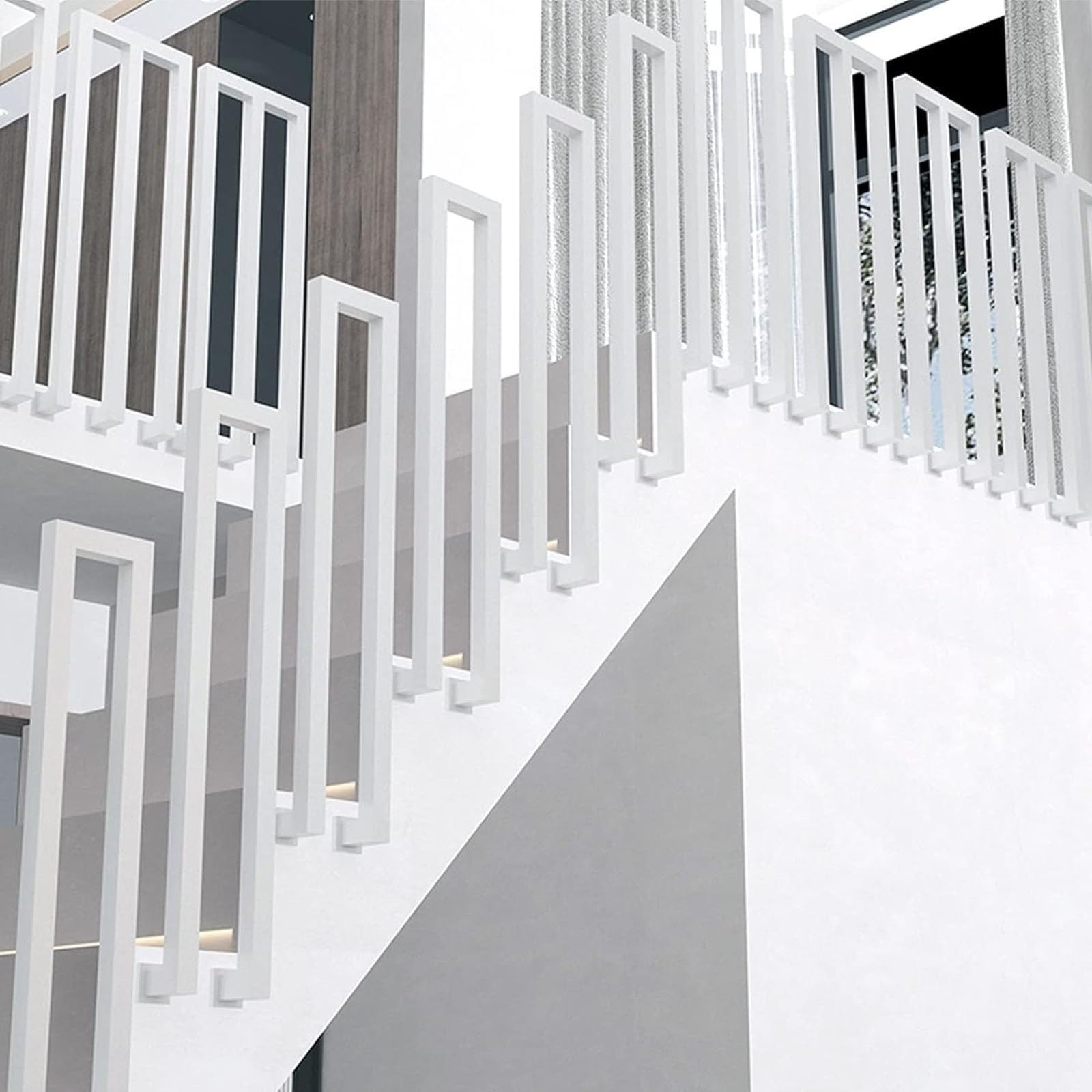 LWJSOCP U-Shaped Metal Handrail - Side Mount Non-Slip Railing for Indoor & Outdoor Stairs Transitional Balustrade Support Rods 45cm Black - Safe Loft Corridor Installation