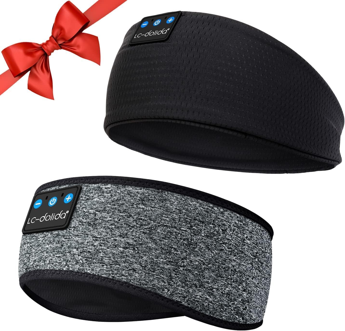 LC-dolida Sleep Headphones Bluetooth Headband, Headband Headphones Over Ear Bluetooth 5.4 Sleeping Earbuds Earphones