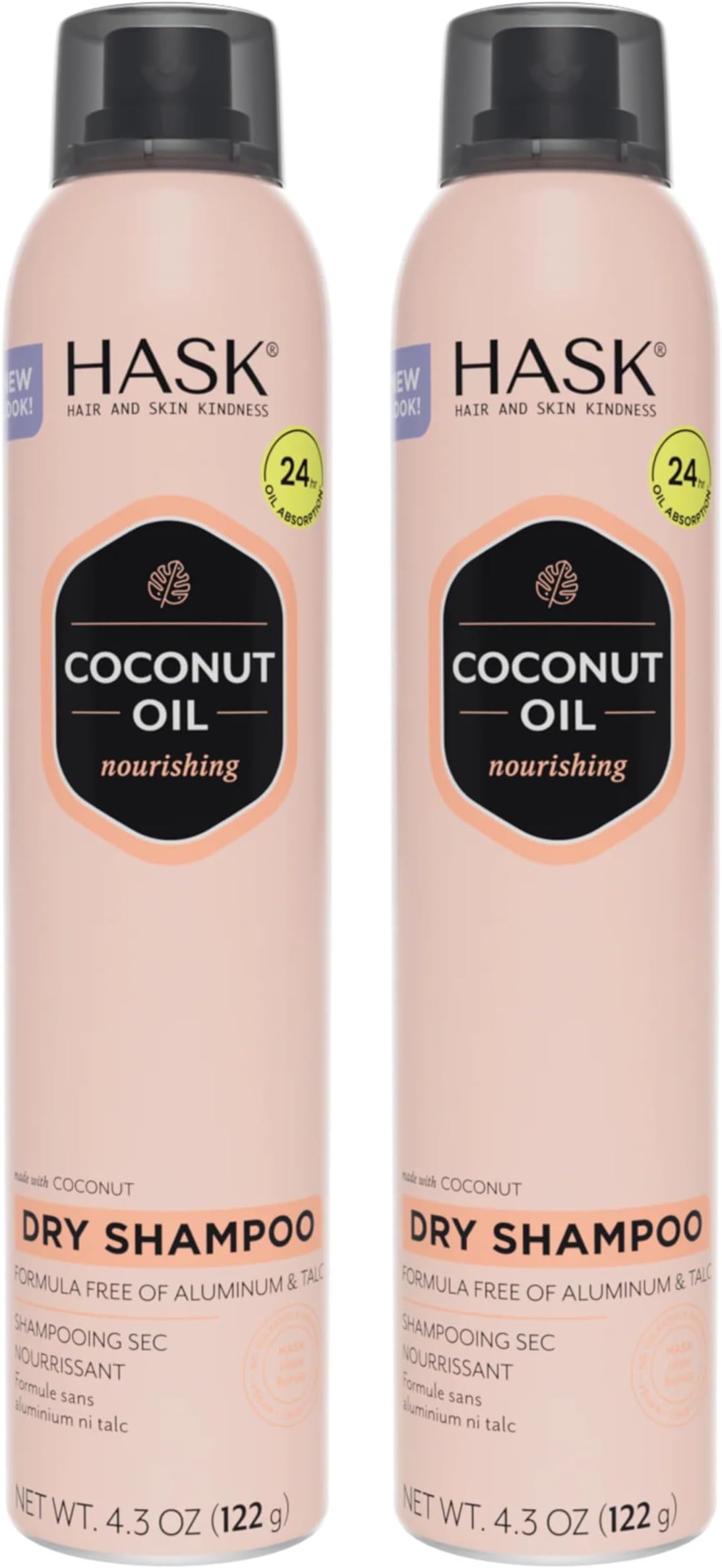 Coconut Nourishing Dry Shampoo Kits for all hair types, aluminum free, no sulfates, parabens, phthalates, gluten or artificial colors (6.5oz-Qty2)