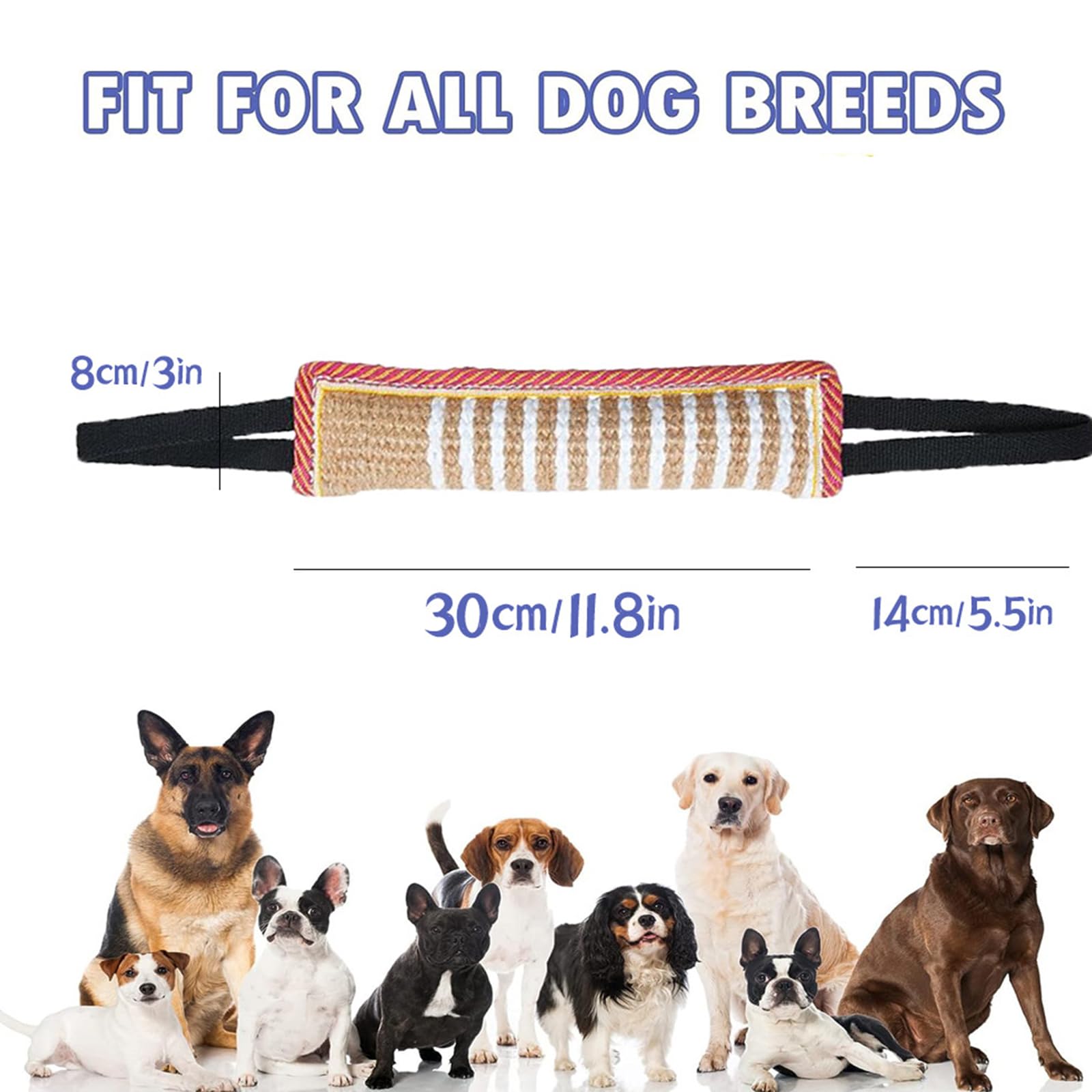 Manicotto in Juta per Cani con 2 Maniglie - Giocattolo per Addestramento e Gioco Interattivo - Dummy Tug of War per Cane di Taglia Medio-Grande - 2 Pezzi