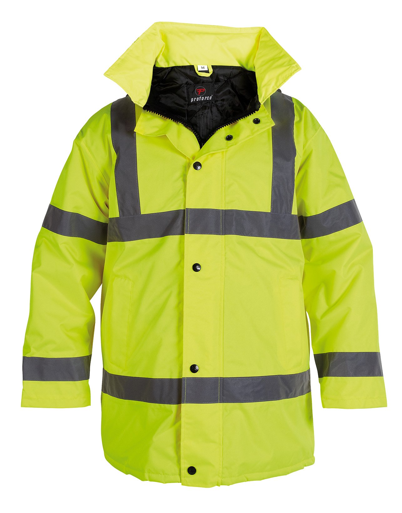 ProForce Class 3 Contractor High Visibility Coat Hi-Vis Hi-Viz Work Site Jacket (Large, Yellow)