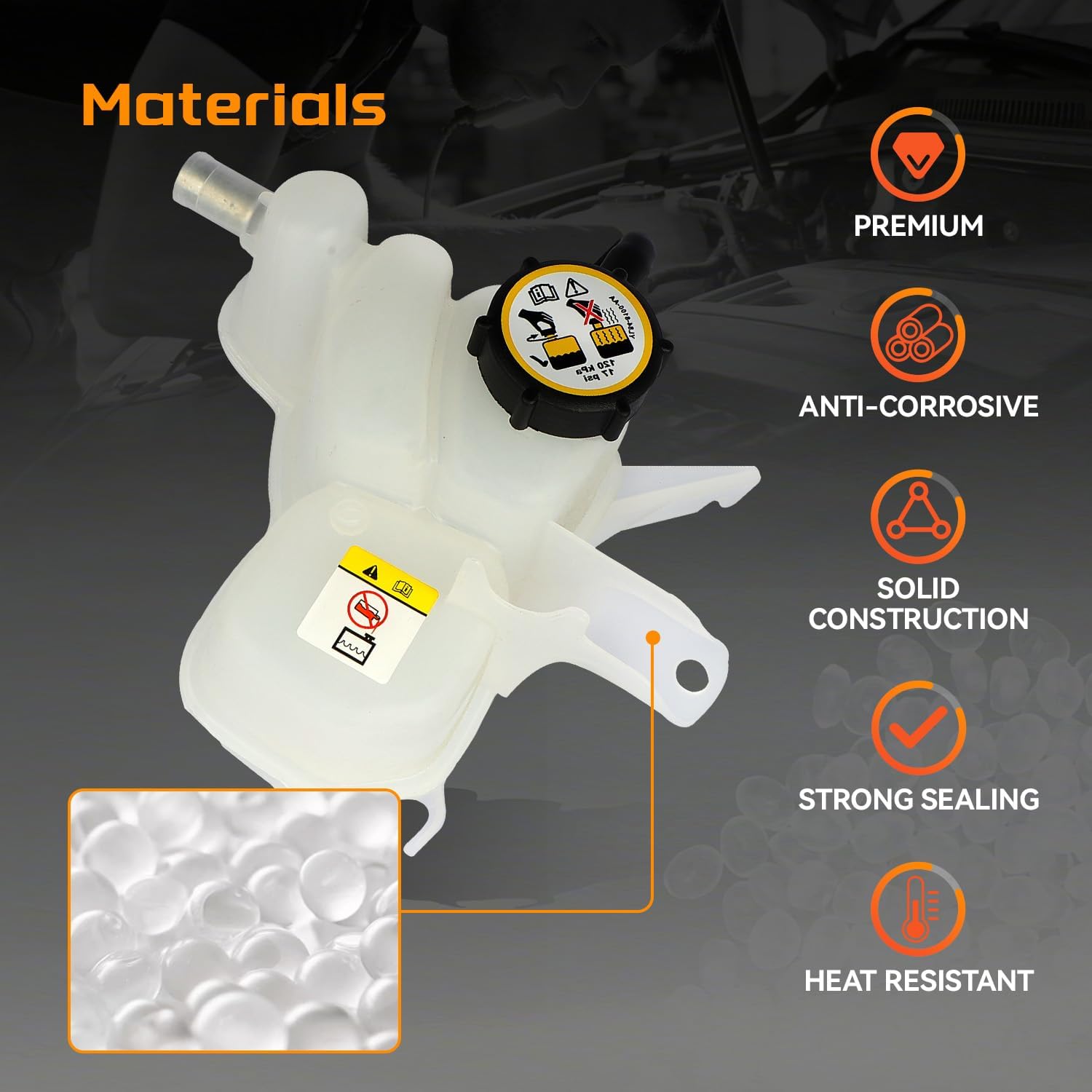 Coolant Reservoir Pressurized Overflow Recovery Tank with Cap & Sensor Compatible with Ford Escape Mazda Tribute 2001-2006; Mercury Mariner 2005-2006