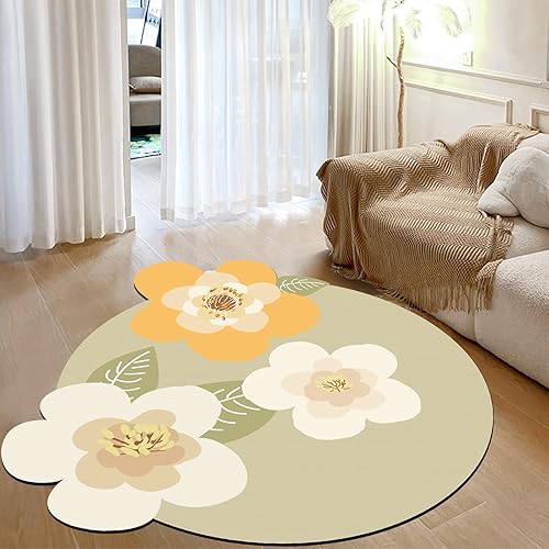 Miniatura 3 de ABREEZE Esterilla de meditación de flores grandes irregulares antideslizante redonda Pilates Yoga Mat de goma natural con superficie de gamuza