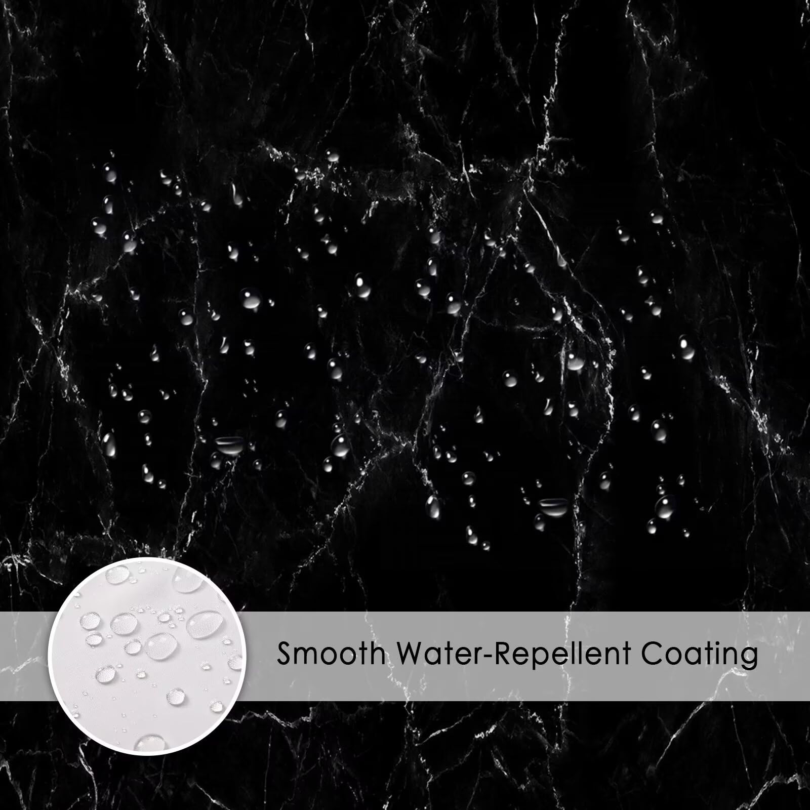 Noir Rideau Douche 180x200cm Rideau de Douche Rétro Shower Curtain – Impression Polyester Tissu – avec 12 Crochets – Tissu Lavable en Machine – Imperméable – pour Salle de Bain – Hôtel D#368