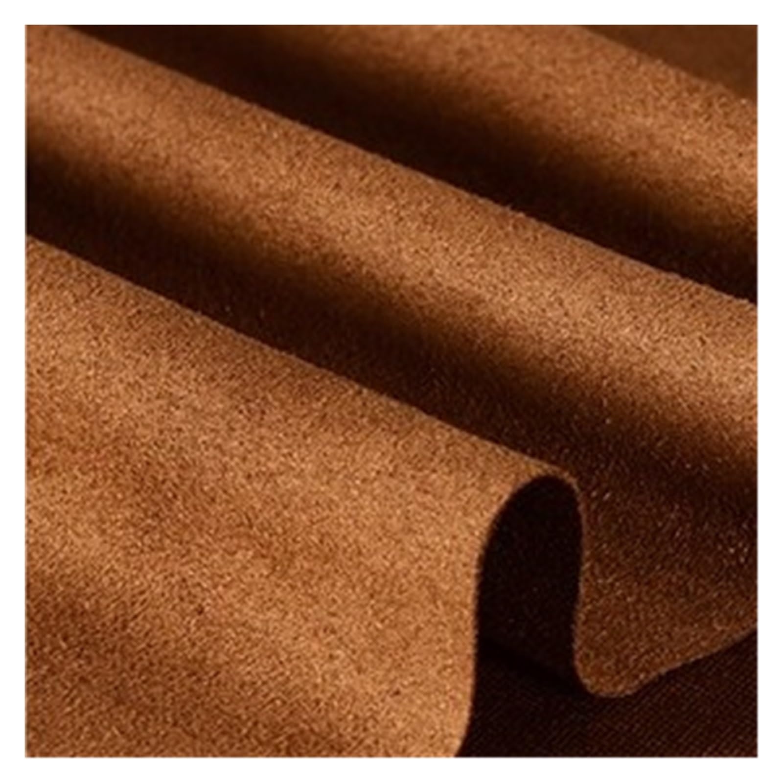 FIgpmwld Faux Suede Fabric, Single-Sided Elastic Frosted Faux Suede Fabric Multicolor by Meters(Light Brown)