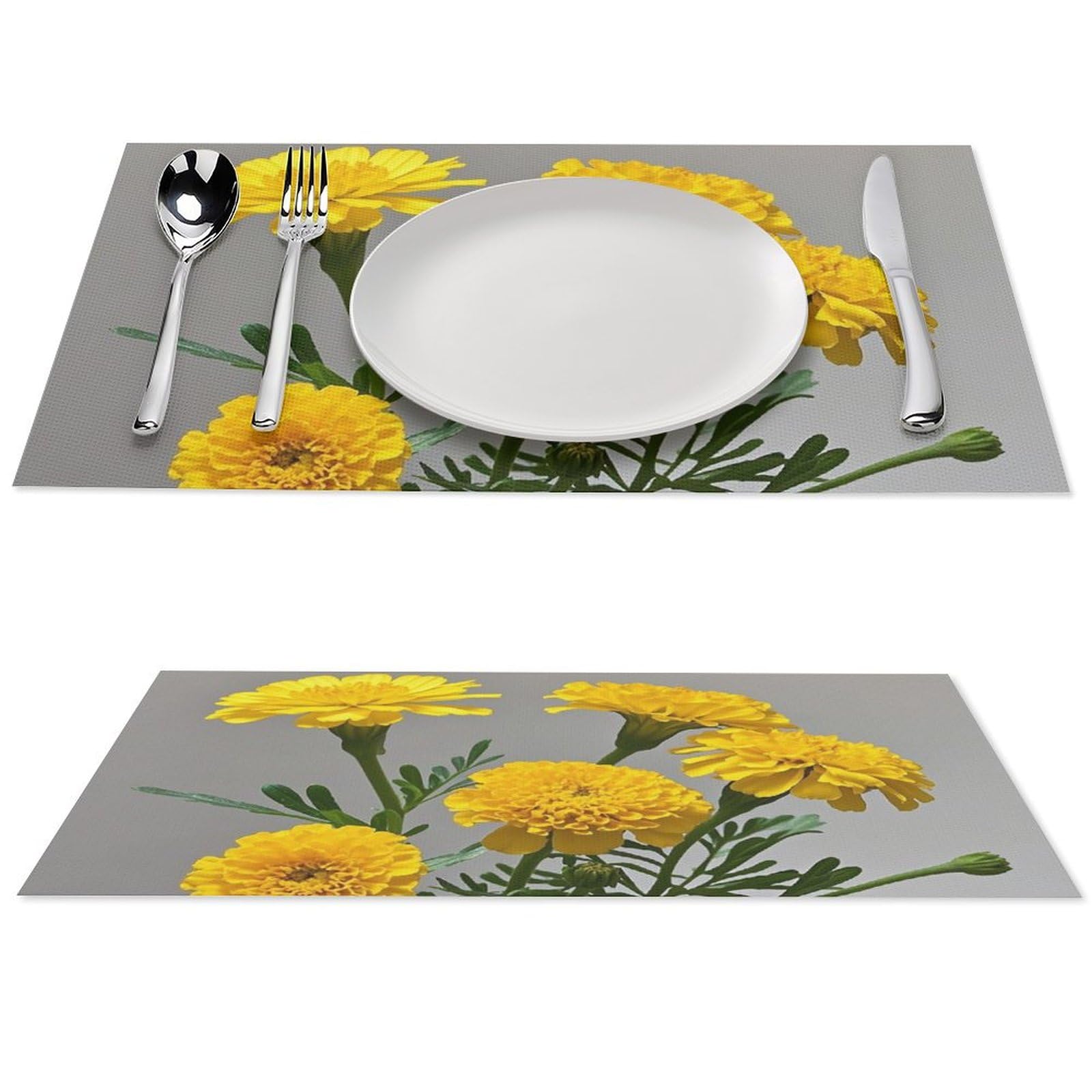 Lot de 4 sets de table PVC imprimé souci résistant chaleur