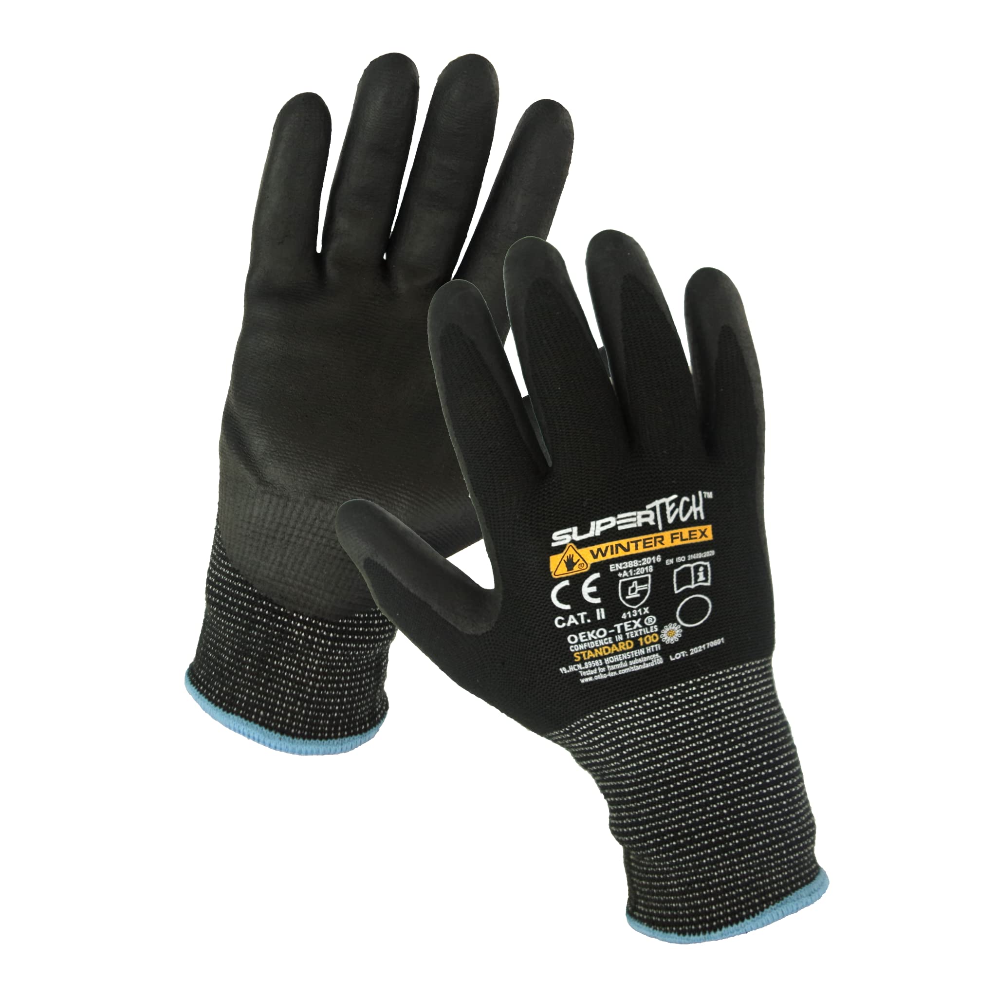 Trevendo Super Tech Winter Flex - Isolierte Arbeitshandschuhe, mit aufgeschäumter Nitril-Beschichtung. Größe 9, 144 Paar
