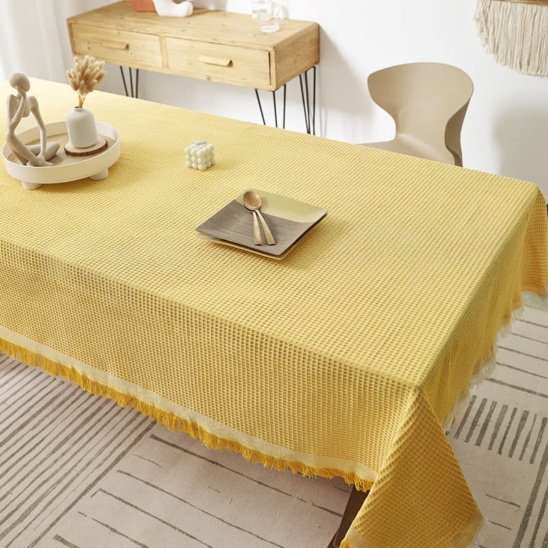 Tapis de table basse rectangulaire nappe jaune anti-poussière