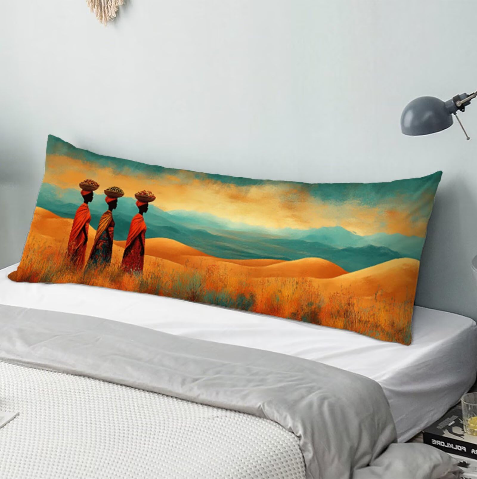 Poszewka na poduszkę do spania na boku, Afryka, 60 x 180 cm, damska duża poszewka na poduszkę, len, poprawia jakość snu, długie poduszki na Boże Narodzenie, dekoracja, kanapę, łóżko, prezenty R-5214