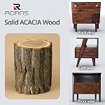 Table de chevet en bois massif, Table de lit en bois d'Acacia avec tiroir & Table ouverte, table de fin de grain de bois fabriquée à la main, grattage & imperméable, durable & Montage facile (Walnut)