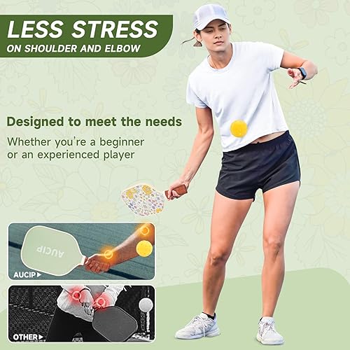 Miniatura 5 de Palas de pickleball aprobadas por USAPA, juego de 2 palas de pickleball de polipropileno, núcleo de panal de abeja, juego de pickleball de fibra de