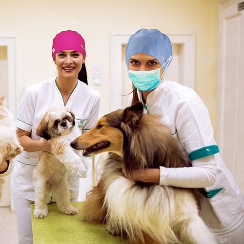 Miniatura 3 de SATINIOR Gorra de trabajo de 4 piezas con botones, gorro de trabajo unisex con banda ajustable para el sudor