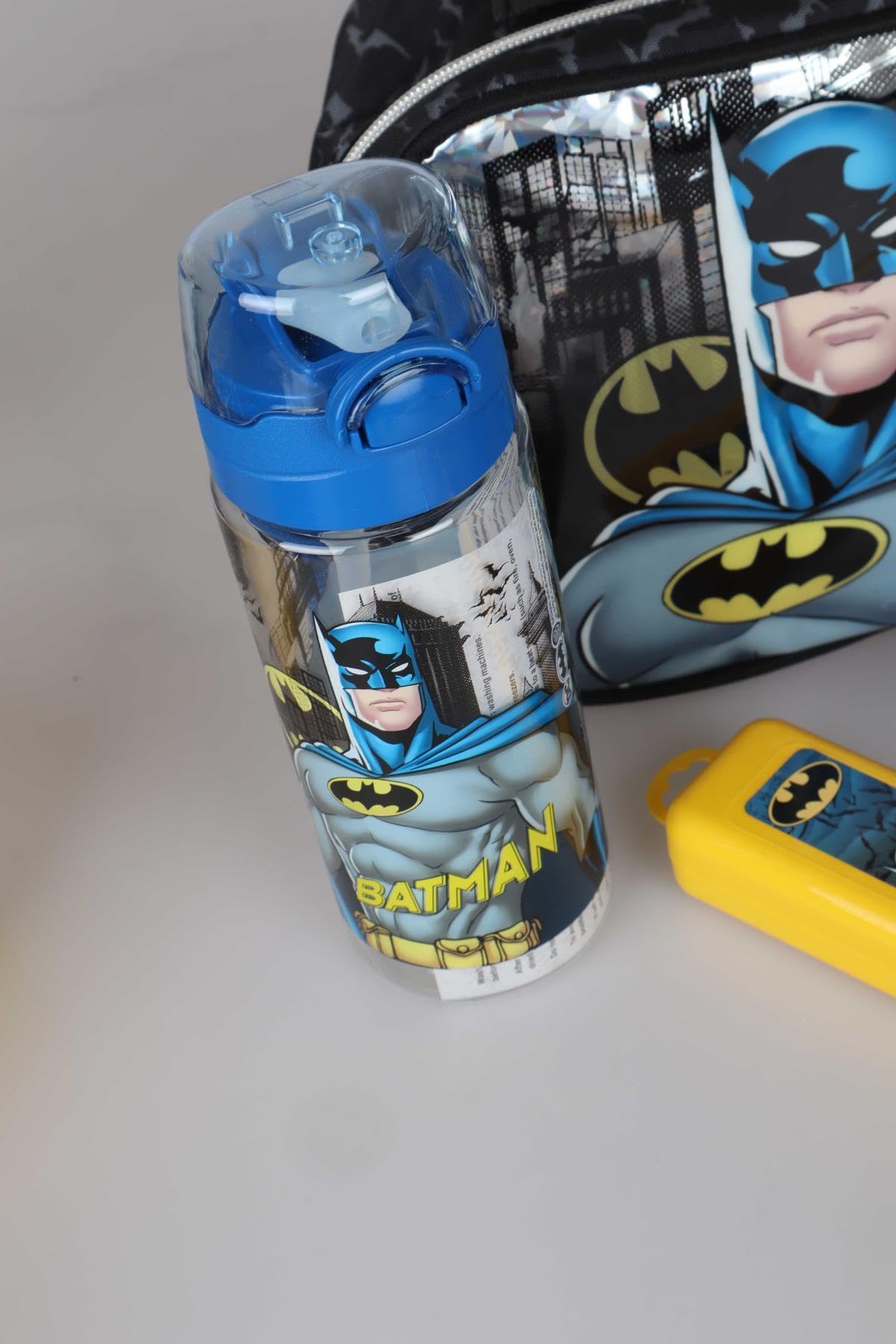 Dekomus Yeni Sezon Lisanslı Batman Beslenme Çantası,Matara,Diş Fırçası Kutusu Ve Beslenme Kabı Yemek Seti