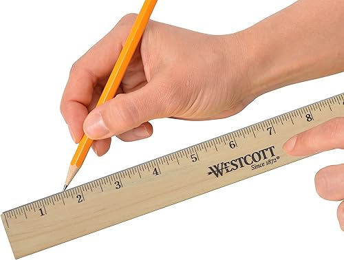 Miniatura 3 de Westcott 05011 Regla de madera con borde biselado, 12 pulgadas (paquete de 2)