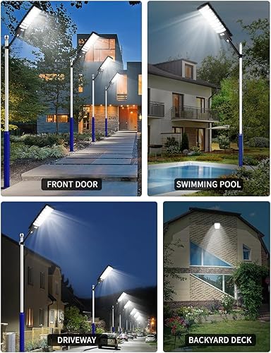 Miniatura 7 de Farola solar de 1000 W  6500 K LED de energía solar con panel 99000LM anochecer a amanecer iluminación de inundación al aire libre impermeable IP65