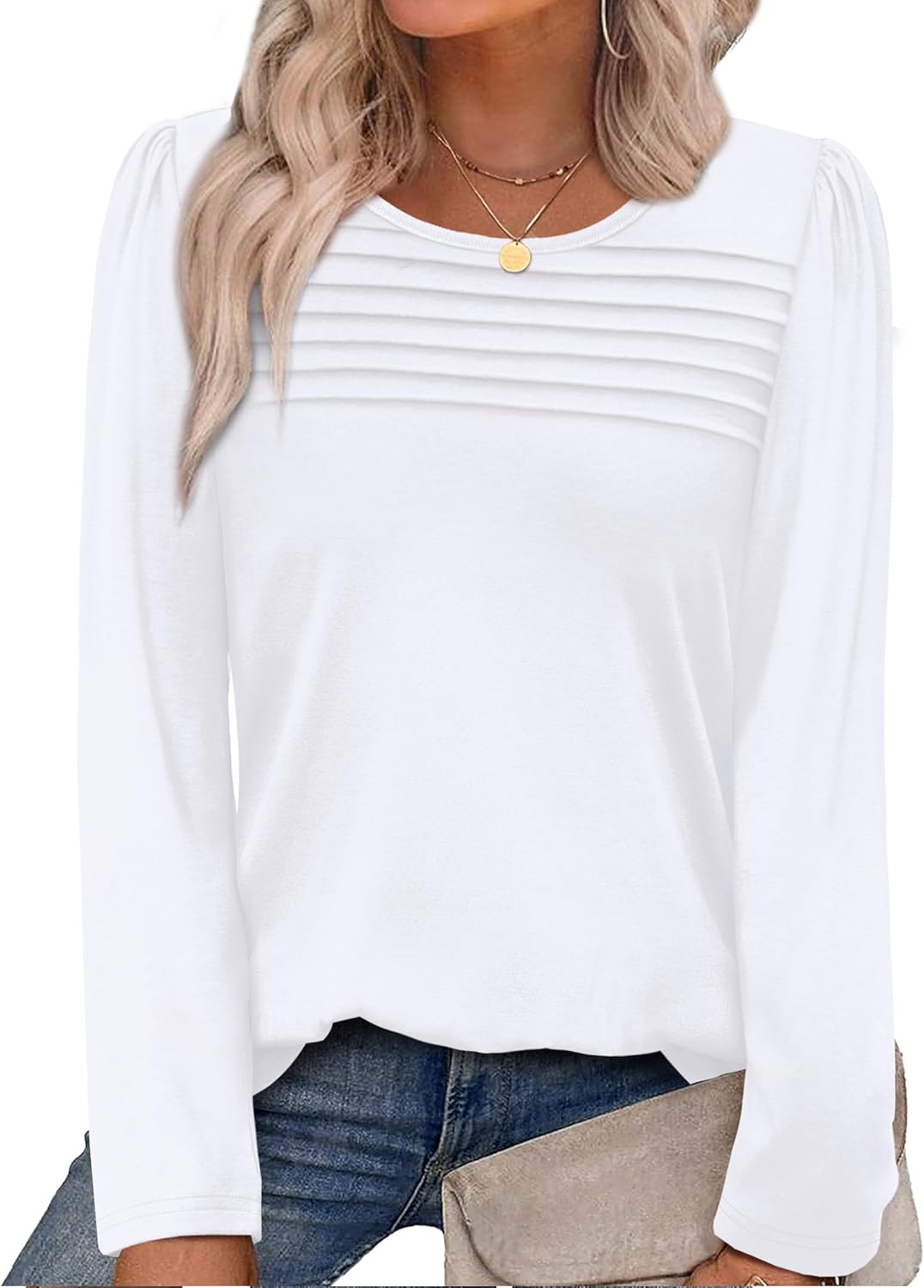 WIHOLL Long Sleeve Shirts for Women Crewneck Tops Tunic Fall Winter Sweatshirts 2025 Clothes